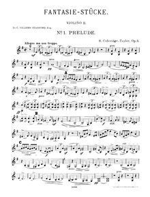 Partition violon 2, 5 Fantasiestücke, Coleridge-Taylor, Samuel