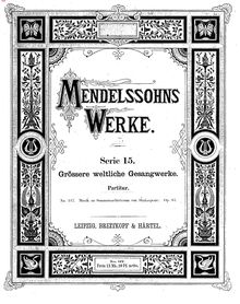 Partition complète, Musik zu Ein Sommernachtstraum, A Midsummer Night’s Dream par Felix Mendelssohn