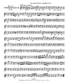 Partition clarinette 1, Offertorium de tempore, D major, Eybler, Joseph