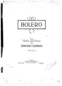 Partition de piano, Bolero, E minor, German, Edward