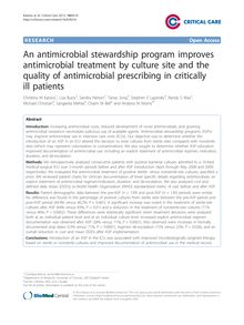 An antimicrobial stewardship program improves antimicrobial treatment by culture site and the quality of antimicrobial prescribing in critically ill patients