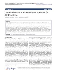 Secure ubiquitous authentication protocols for RFID systems