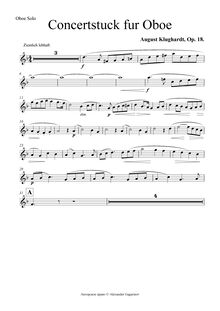 Partition hautbois , partie, Konzertstück pour hautbois et orchestre, Op.18