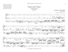 Partition complète, Fugue pour orgue, D minor, Couture, Guillaume
