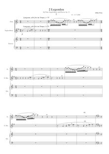 Partition , Langsam - Leicht bewegt, partition complète, 2 Legends pour flûte, anglais cor et Piano