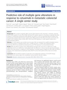 Predictive role of multiple gene alterations in response to cetuximab in metastatic colorectal cancer: A single center study