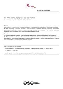 La Araucana, epopeya de las manos - article ; n°1 ; vol.95, pg 99-117