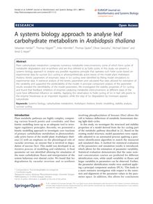 A systems biology approach to analyse leaf carbohydrate metabolism in Arabidopsis thaliana