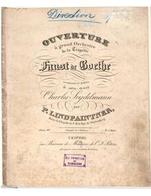 Partition violons I, Overture to Goethe s Faust, Op.80, Ouverture de la Tragédie : Faust de Goethe à grand Orchestre.