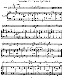 Partition No.8 en E minor, 12 violon sonates, Op.5, Corelli, Arcangelo