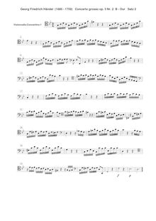 Partition violoncelle 1 (concertino), Concerto Grosso en B-flat major