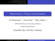 Model-Level vs Theory-Level Semantics