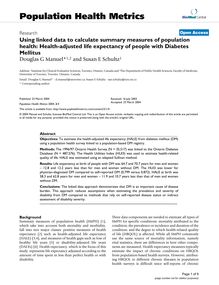 Using linked data to calculate summary measures of population health: Health-adjusted life expectancy of people with Diabetes Mellitus