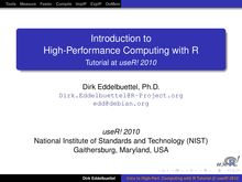 Introduction to High-Performance Computing with R - Tutorial ...