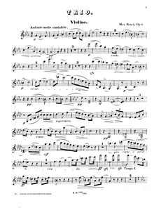 Partition de violon, Piano Trio, C minor, Bruch, Max