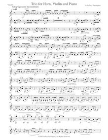 Partition violon, Trio pour cor, violon et Piano, Harrington, Jeffrey Michael