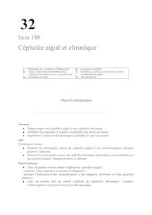 Item Céphalée aiguë et chronique