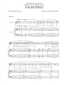 Partition complète (D Major: medium voix et piano), Fourvières