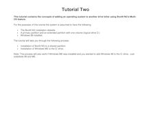 Tutorial Two