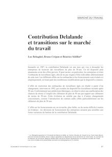 Contribution Delalande et transitions sur le marché du travail