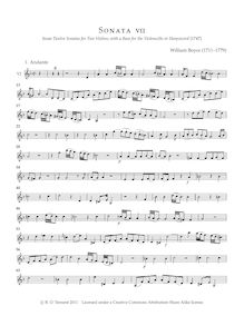 Partition violon 2, 12 sonates pour 2 violons avec a basse pour pour violoncelle ou Harpsicord