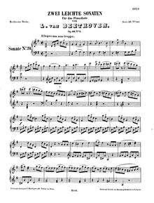 Partition complète, Piano Sonata No.20, Leichte Sonaten, G major