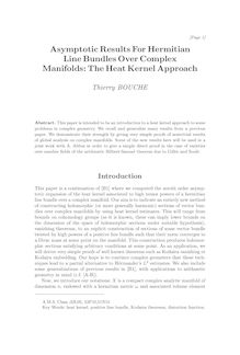 “the heat kernel approach”
