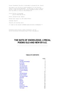 The Nuts of Knowledge - Lyrical Poems Old and New