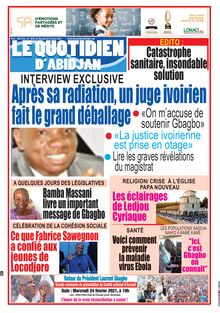 Le Quotidien d’Abidjan n° 3035 - du Lundi 22 février 2021