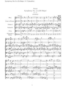 Partition complète, Symphony, Symphony Eisen B-flat 6, B♭ major par Leopold Mozart