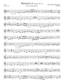 Partition ténor viole de gambe 1, aigu clef, Fantasia pour 5 violes de gambe, RC 59