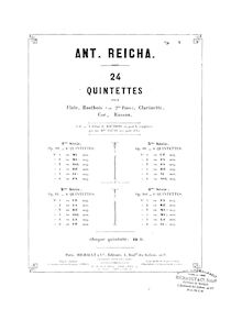 Partition flûte, Quintuor en Fà mineur, Op.99 No.2, Wind Quintet