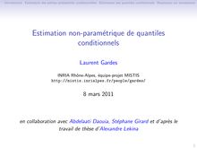 1Introduction Estimation des petites probabilites conditionnelles Estimation des quantiles conditionnels Illustration sur simulations