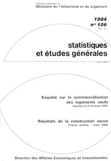 Commercialisation des logements neufs (enquête trimestrielle) ECLN - 1971-1986 - Récapitulatif. : Résultats du 4ème trimestre 1983.