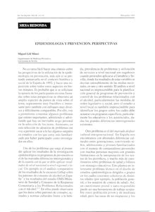 EPIDEMIOLOGIA Y PREVENCION. PERSPECTIVAS (Epidemiology and Prevention Perspectives)