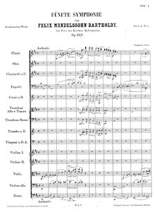 Partition , Andante – Allegro con fuoco, Symphony No.5 en D minor