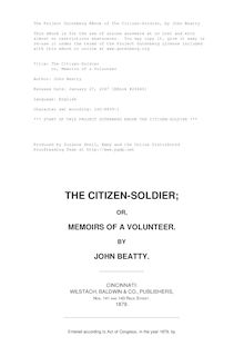 The Citizen-Soldier - or, Memoirs of a Volunteer