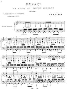 Partition , Mozart: Motet - Ne pulvis et cinis (Thamos, Roi d Egypte) K345/336a, Souvenirs des concerts du Conservatoire (Vol. 2)