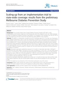 Scaling-up from an implementation trial to state-wide coverage: results from the preliminary Melbourne Diabetes Prevention Study