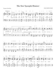 Partition chœur Score (en C), pour Star-Spangled Banner, Original title: The Anacreontic Song