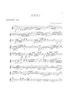 Partition clarinette , partie, Klaviertrio, Op.94, Berger, Wilhelm