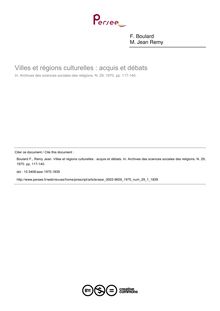 Villes et régions culturelles : acquis et débats - article ; n°1 ; vol.29, pg 117-140