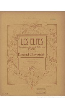 Partition complète, Les Elfes, Op.203, Berceuse, E major, Chavagnat, Edouard