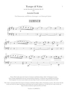 Partition Harmonium , partie, Serenade pour cordes, Smyčcová serenáda