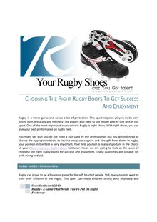Choosing The Right Rugby Boots To Get Success And Enjoyment