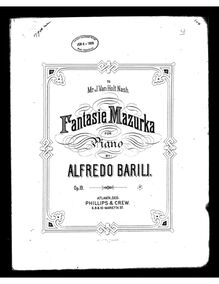 Partition complète, Fantasie-mazurka, Op.19, A♭ major, Barili, Alfredo