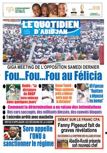Le Quotidien d’Abidjan n°2945 - du lundi 12 Octobre 2020