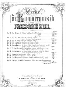 Partition violon 2, 2 corde quatuors, A minor; E♭ major, Kiel, Friedrich