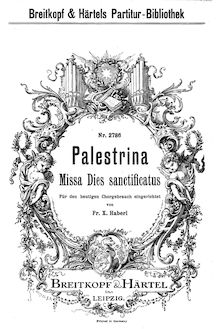 Partition complète, Missa Dies sanctificatus, Palestrina, Giovanni Pierluigi da