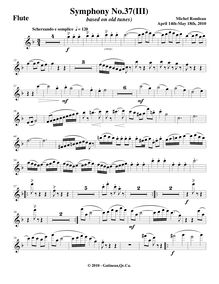 Partition flûte, Symphony No.37, D major, Rondeau, Michel par Michel Rondeau